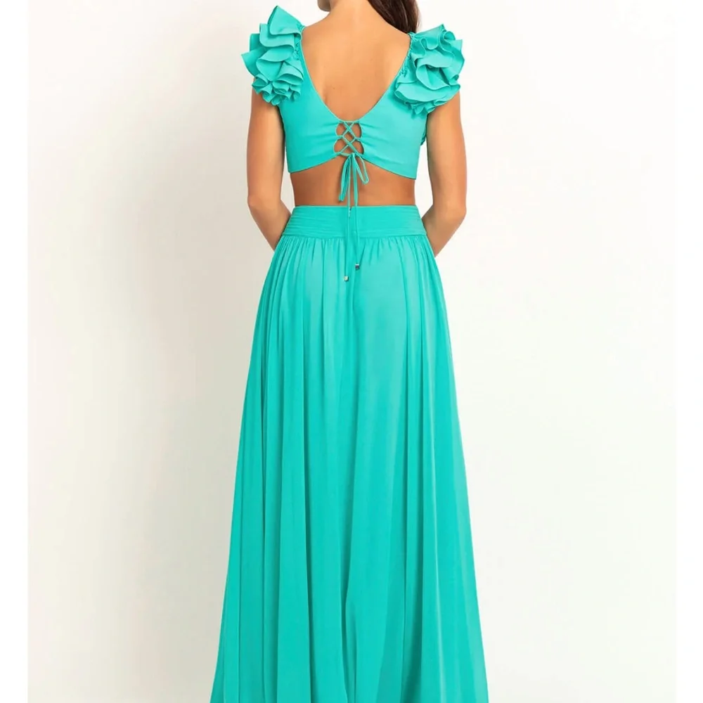 NEW NWT PatBO FLUTTER SLEEVE MAXI AZALEA - Picture 3 of 5